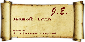 Januskó Ervin névjegykártya